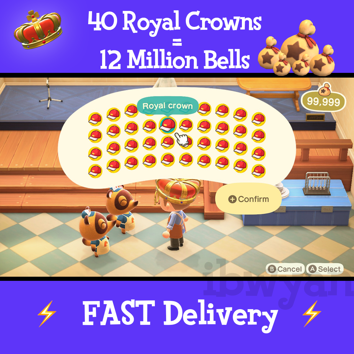 animal crossing new horizons 99999 bells